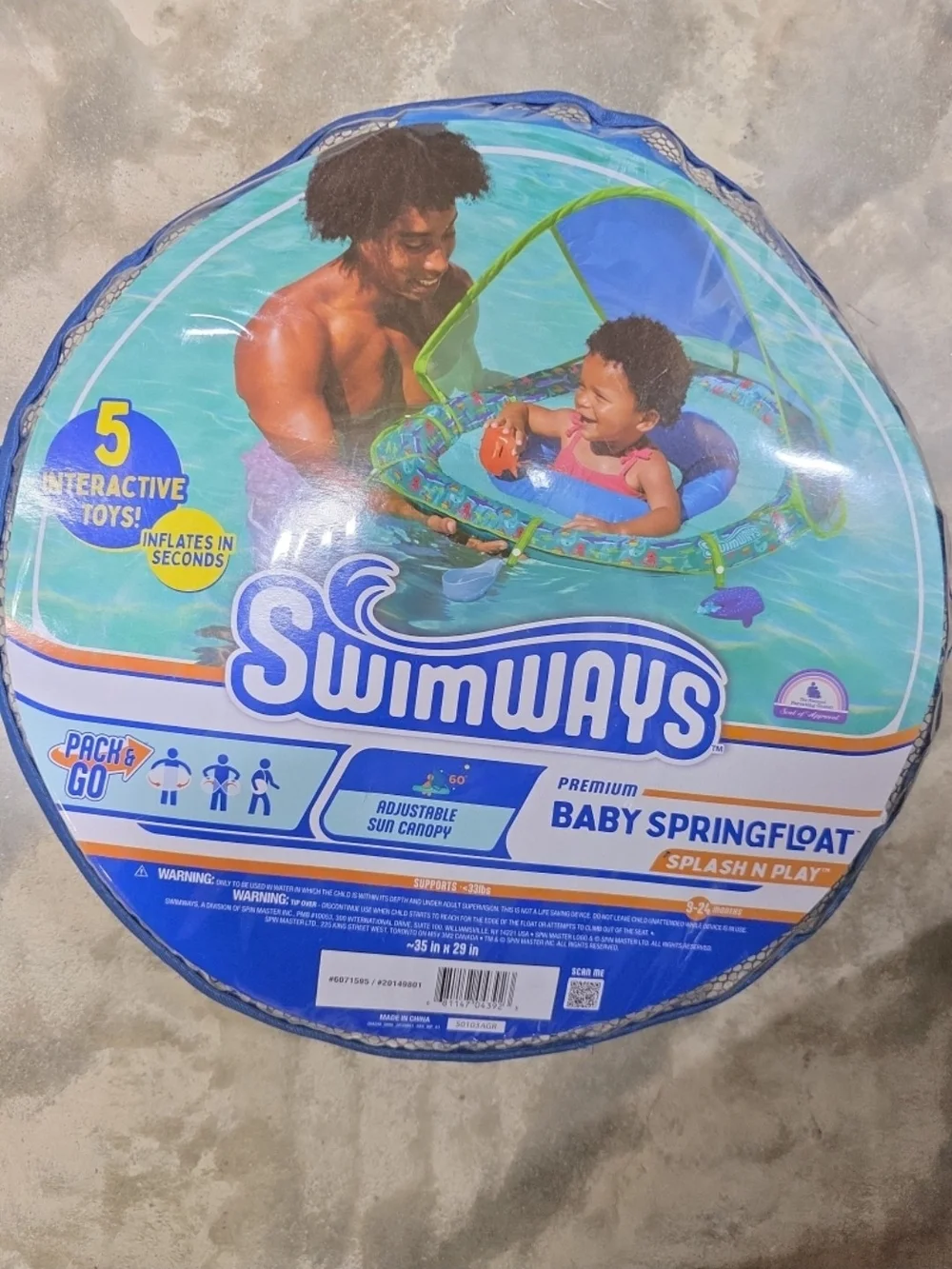 Swimways Blue Baby SpringFloat with Sunshade